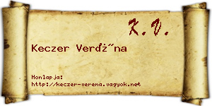 Keczer Veréna névjegykártya